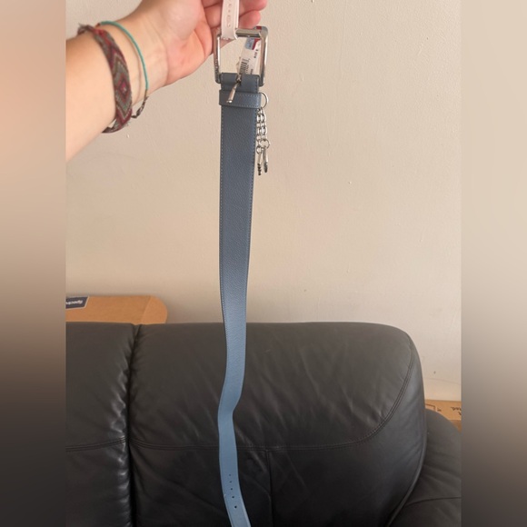 AUTHENTIC MICHAEL KORS LEATHER BELT BLUE W/MK CHARM LOGO BUCKLE SIZE small new - Picture 11 of 11